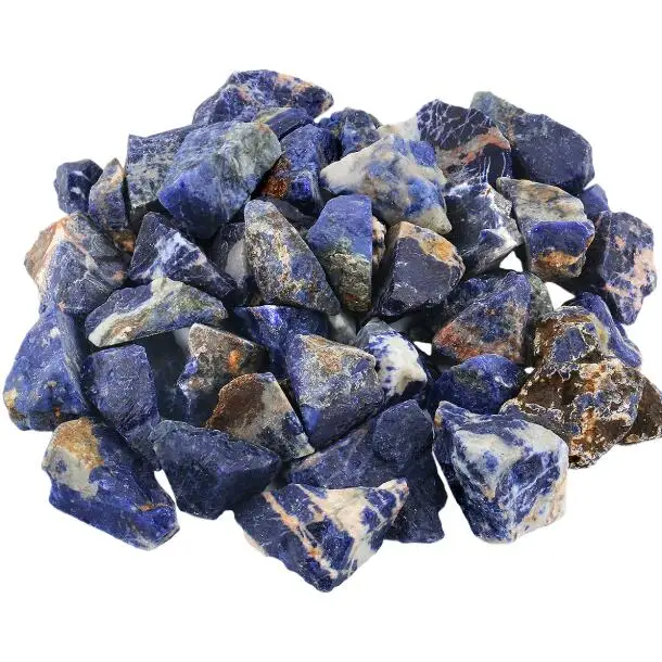 Sodalite TUMBEELLUW 1lb(460 г) натуральный кристалл кварца необработанный камень, необработанные камни неправильной формы для кабирования, кувырки, резки, лапидария - Цвет: Sodalite