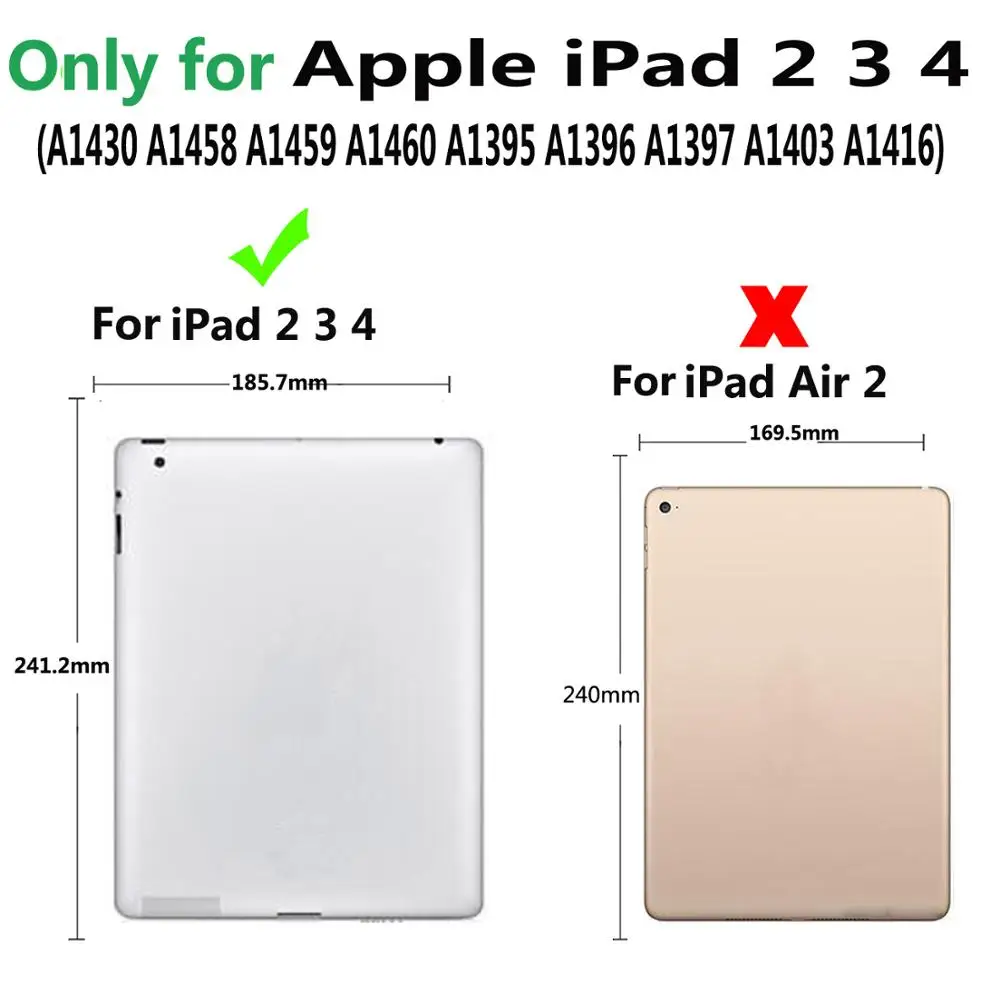 Чехол для клавиатуры Apple iPad 2 3 4 iPad2 9 7 A1395 A1396 A1403 A1416 A1430 A1458 A1460 чехол + пленка