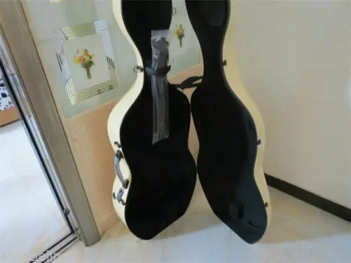 

Excellent milky white carbon fiber composite material cello case 4/4,free postage