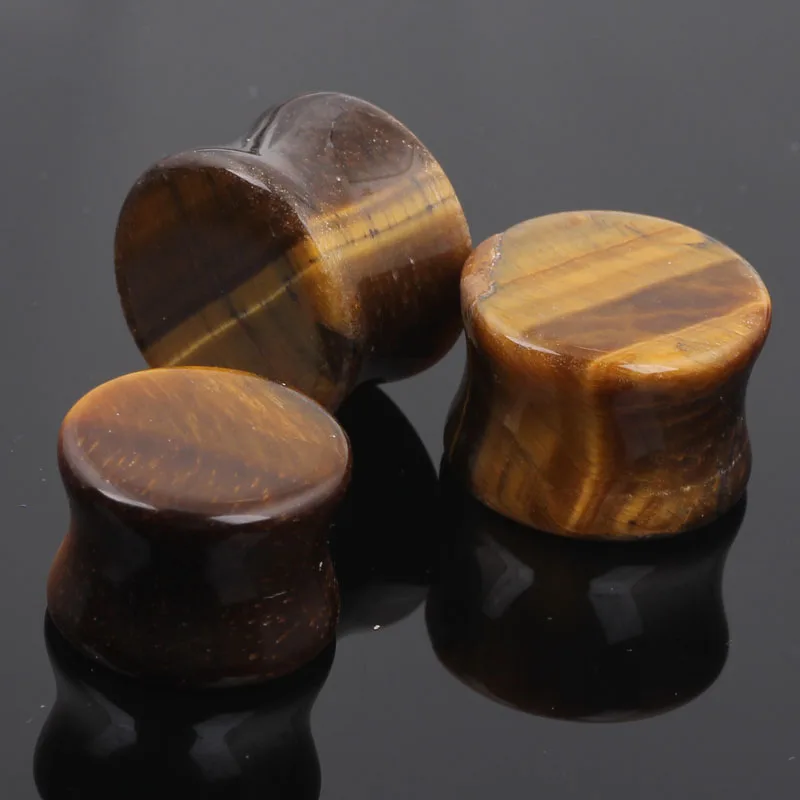 Ушные туннели Tiger Eye с заглушками каменные беруши седлом плоские 5-16 мм 42 шт. Для