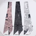 Женский Узкий Шелковый шарф с принтом в виде листьев