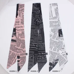 Женский Узкий Шелковый шарф с принтом в виде листьев