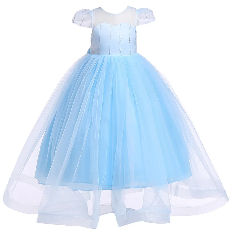 AiLe Rabbit 2019 Summer Girls 9 Years Dress Long Princess White Gauze Children Bridesmaid Dresses Clothing For Kids | Детская одежда и