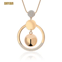 round ball crystal long necklace for women gold geometric personalized pendant necklace 2019 fashion jewelry hot sale mon gift