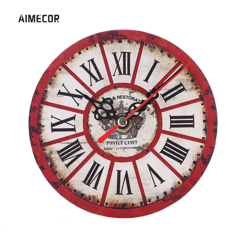 Aimecor винтажные нетикающие бесшумные антикварные деревянные настольные часы Кухня Офис Гостиная Diy часы 1 шт