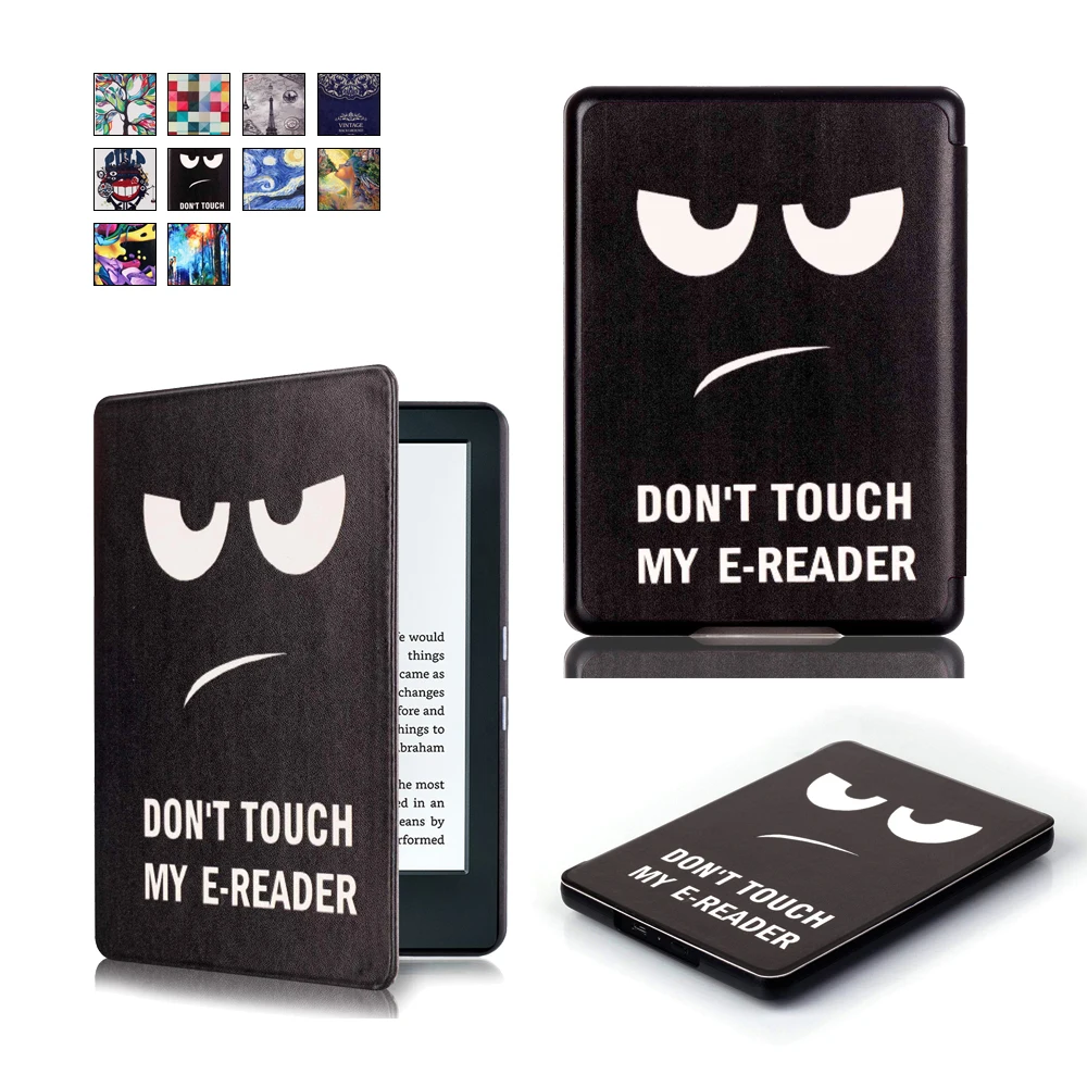 Тонкий чехол из искусственной кожи с магнитной застежкой защитный для Amazon Kindle 8th