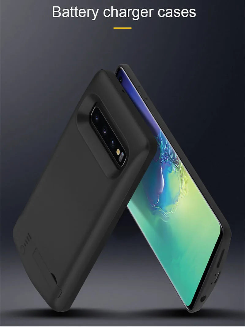 Для samsung Galaxy S10 плюс Батарея Дело 6000 mAh Внешняя Портативный зарядки Мощность банка для samsung Galaxy S10e с подставкой