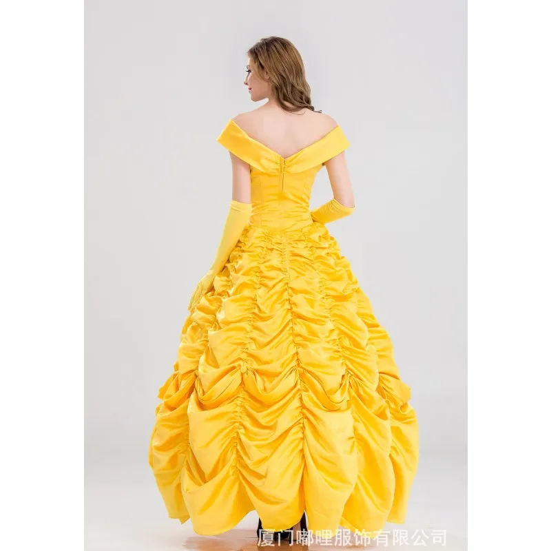 JESDEVICO Хэллоуин взрослая Красавица и Чудовище колокольчик костюм принцессы Белль