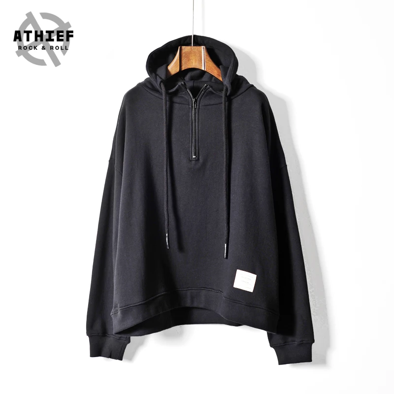 ATHIEF НОВЫЙ Уличный Стиль Мужская Топ Завышение Свободные Короткие Капюшоном 100%
