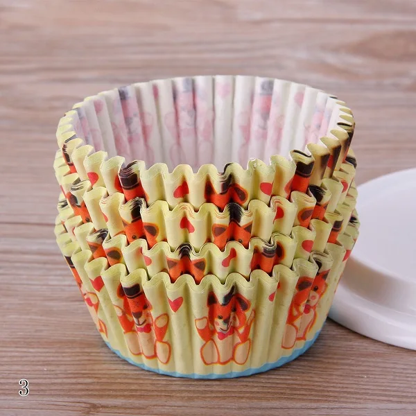 Pattern 3 Кухня Инструменты для тортов 100 шт./упак. мини Бумага кекса Кекс Бумага чашки лоток для выпечки инструменты для украшения печенья чашка#246731 - Цвет: Pattern 3