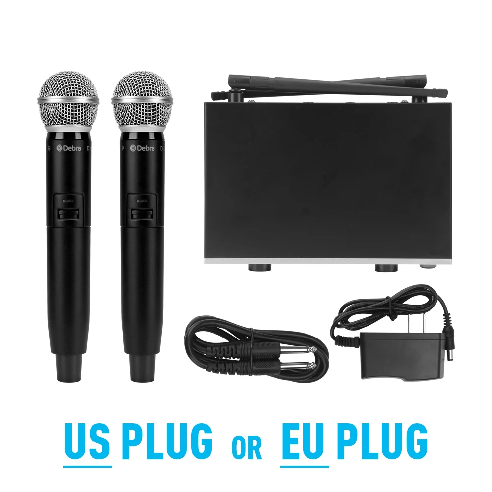 

Debra Audio UHF Wireless Microphone System With Dual Handheld Mics For All Types Of Performance Singing Karaoke Speech Church