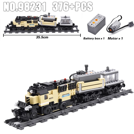 98231 KAZI 98230 98231 Technic Электрический поезд с питанием от батареи, городской рельс, строительные блоки, кирпичи, наборы для мальчиков, игрушки для детей - Цвет: 98231