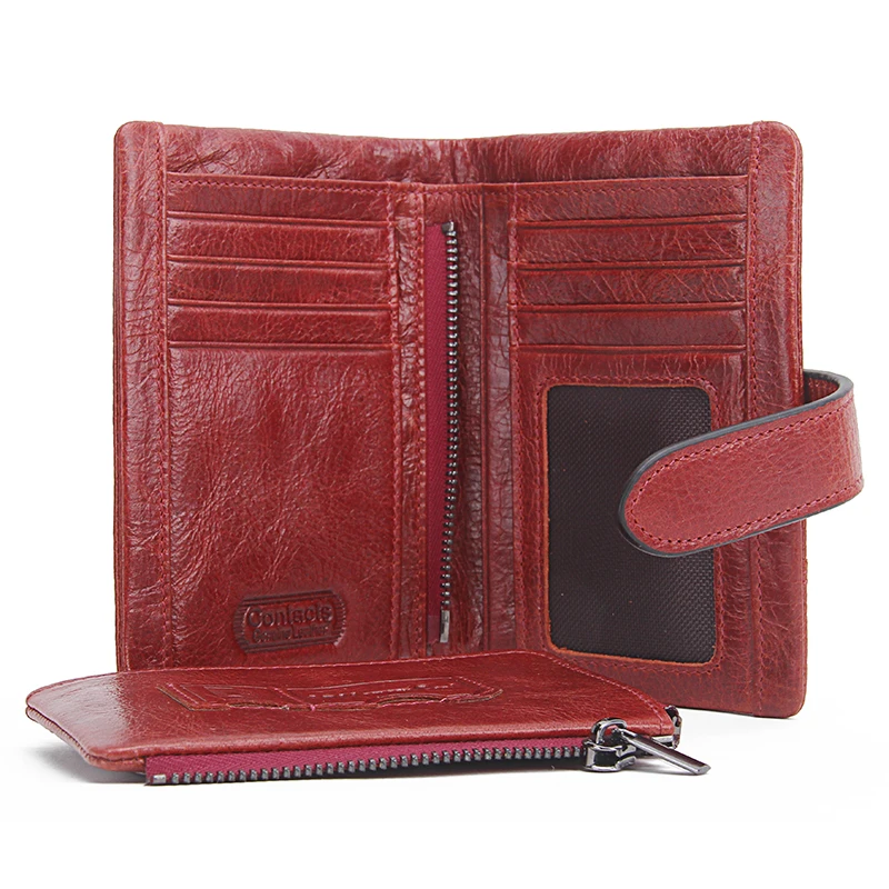 Женские кошельки из натуральной воловьей кожи Contact's модный кошелек держатель