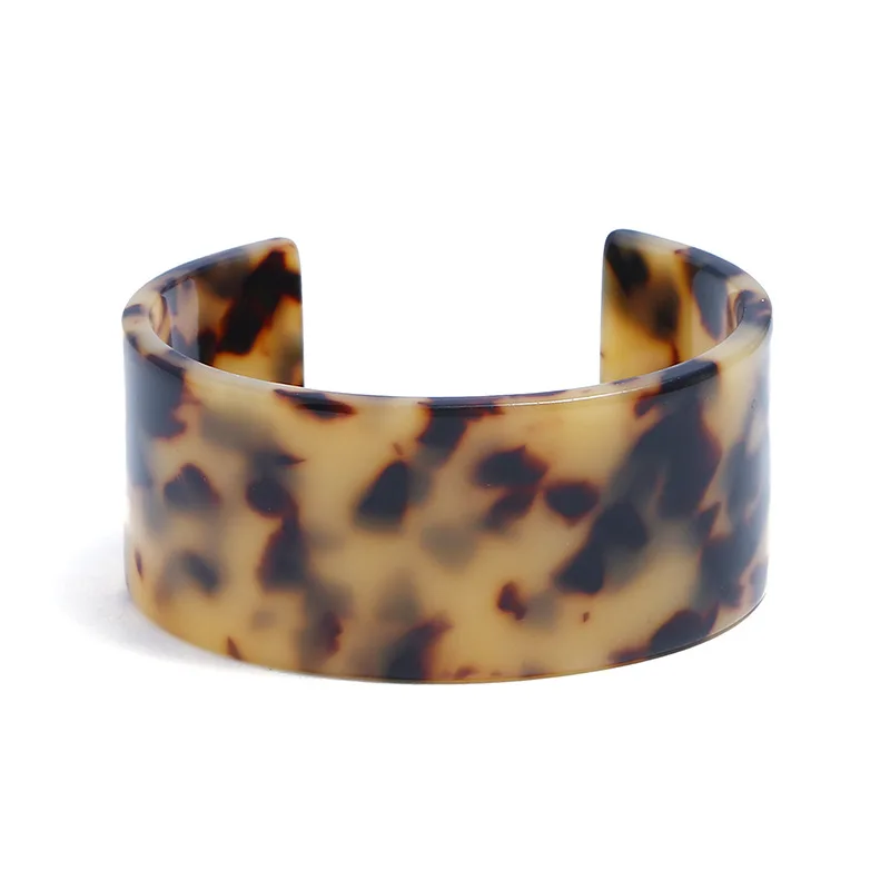 New Trendy High Quality Opening Acrylic Resin Leopard Bracelet for Woman Men Retro Boho Style Colorful Female Jewelry | Украшения и
