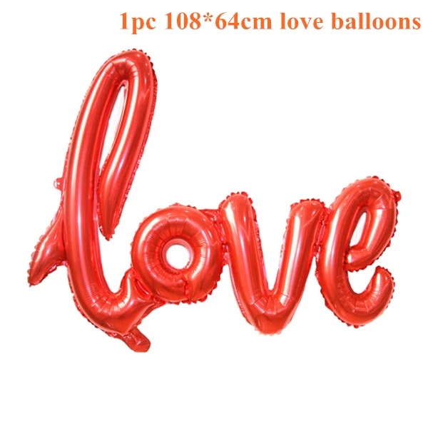 1pcs Red LOVE 5 шт. 18 дюймов Гелиевый шар розовое золото сердце алюминиевая фольга надувные воздушные шары на день рождения бальное свадебное украшение Поставки - Цвет: 1pcs Red LOVE