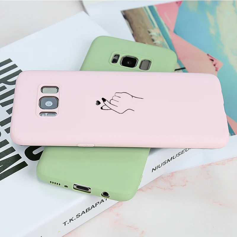 Для Samsung J5 2016 чехол с сердечком для Galaxy J3 J7 A5 2017 матовый Силиконовый мягкий ТПУ