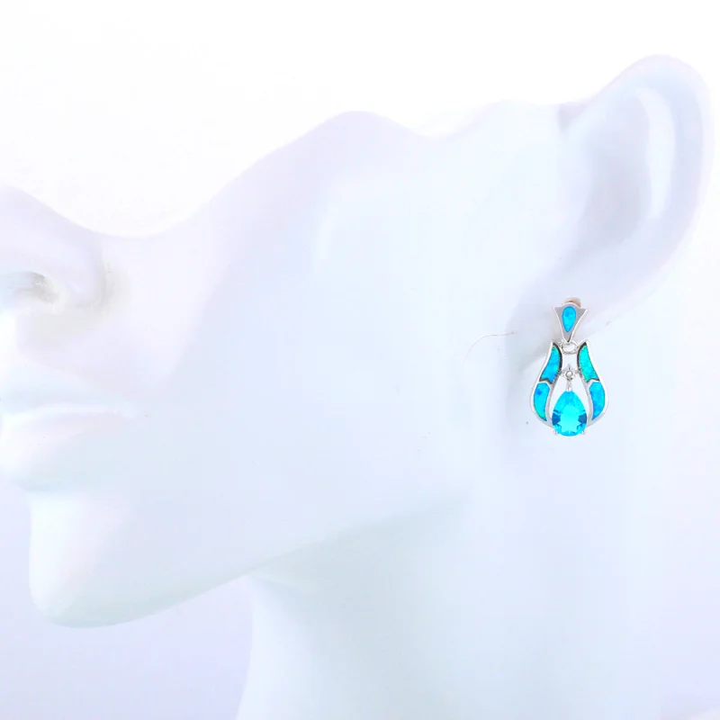 Ayowei модные высококачественные синие огненные опалы серебряные штампованные для