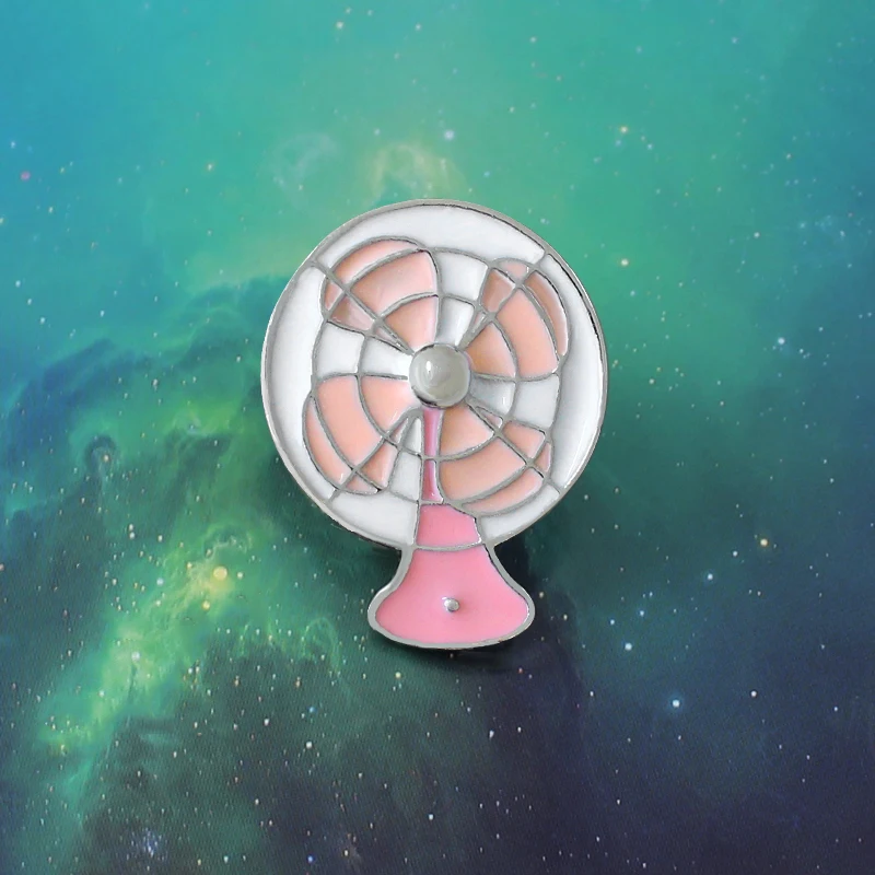 Модные Мультяшные розовые Броши с электрическим вентилятором заколки для пальто