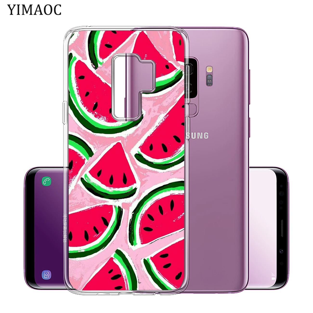 YIMAOC banana watermelon fruit summer Soft Tpu Silicone Phone Case for Samsung Galaxy S10 S9 S8 Note 10 Plus S7 Edge S10e Cover | Мобильные