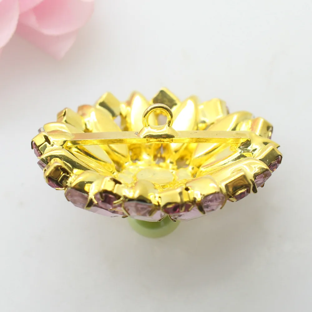 1 шт. 36 мм полностью розовые стразы пуговицы пригласительные ленты Аксессуары для