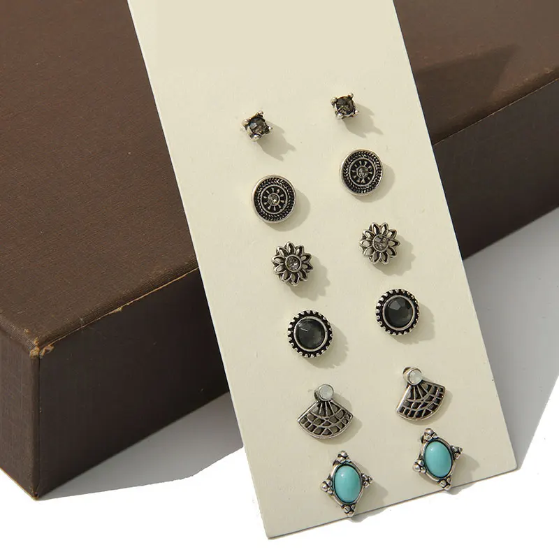 Женские винтажные серьги гвоздики с квадратным кристаллом|earrings factory|earrings