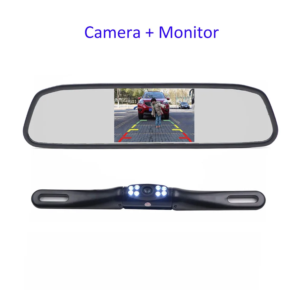 Camera and monitor Gianloon 4," монитор зеркала заднего вида+ Проводная/беспроводная камера заднего вида ночного видения с 8IR подсветкой камера заднего вида - Название цвета: Camera and monitor