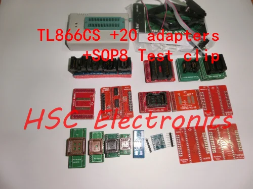 V6.5 TL866CS + 20 Адаптеры IC клип высокой скорости TL866 AVR PIC Биографические очерки 51 MCU Flash