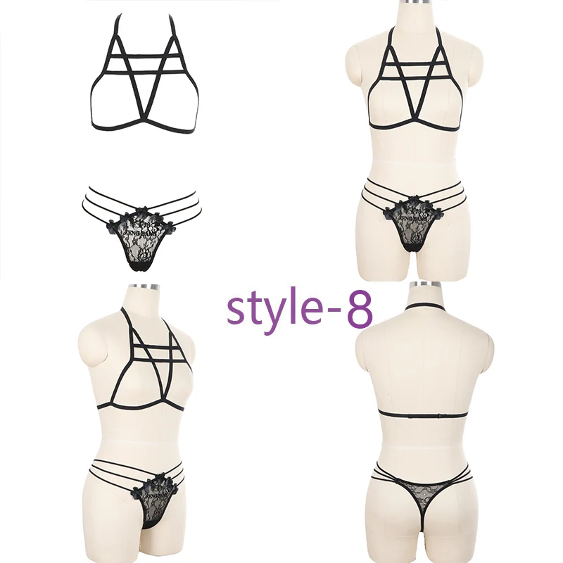 Body Harness 1 комплект, женский бюстгальтер для тела, фетиш, грудь, бондаж, белье, Эротический бюстгальтер, готический бюстгальтер, Чулки с подвязками пояс для подтяжек, подвязки - Цвет: Body Harness