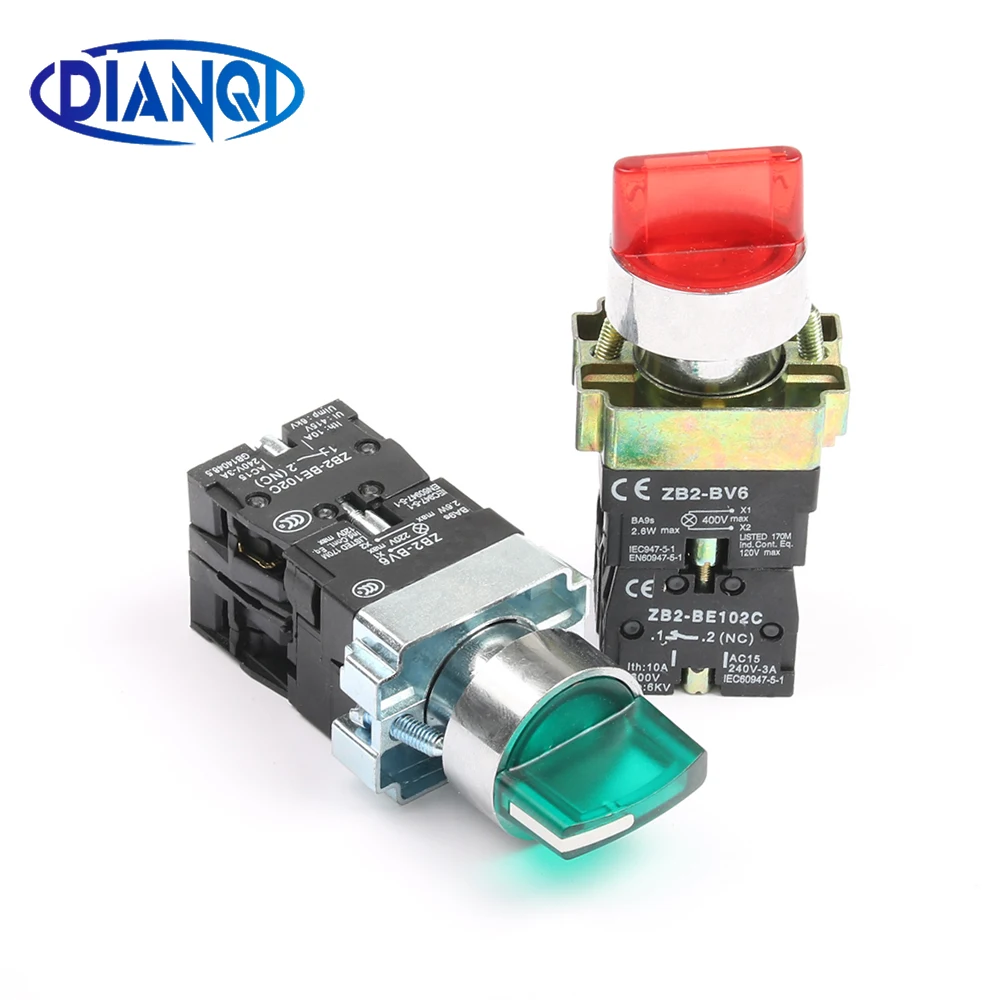 

Latching self-Locking XB2-BK3365 BK3465 3 Position XB2-BK2465 BK2365 2 Position Rotary select switch witch light