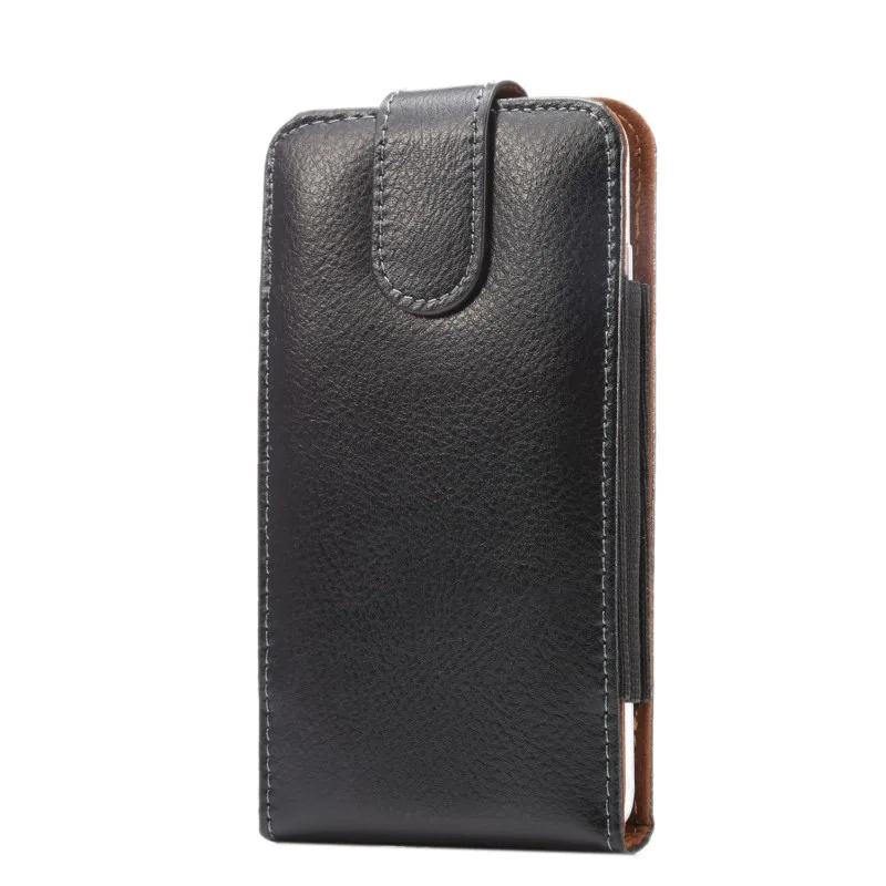 Вертикальный чехол из натуральной кожи с зажимом для ремня и узором Личи OEEKOI Explay