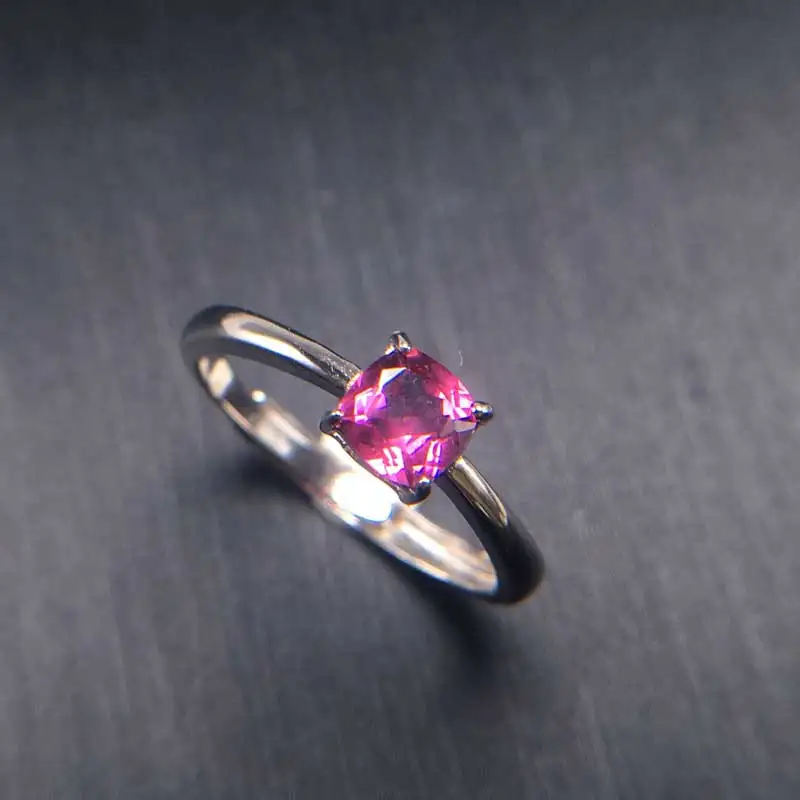 Женское кольцо из родолита с натуральным гранатом CSJ ювелирное изделие