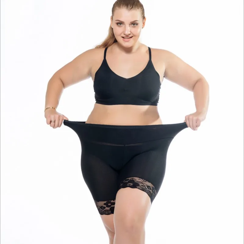 Сексуальные эластичные женские трусы шорты размера плюс 3XL кружевные боксеры