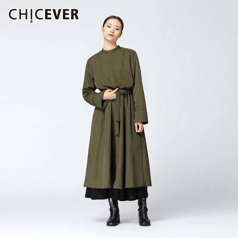 Женское платье-трапеция CHICEVER Осеннее облегающее платье средней длины с круглым