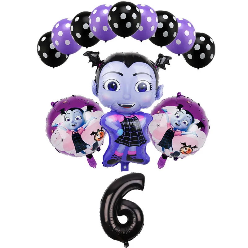 6 12 и 6 шт./партия, Vampirina, Набор цифр, вечерние шары на день рождения, декор из гелиевой фольги, вечерние воздушные шары на Хэллоуин, детские игрушки, Globos - Цвет: 6