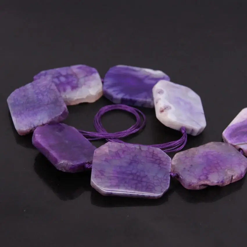 Бусины прямоугольной плиты россыпью 15 5 Дюймов нитка фиолетового цвета |