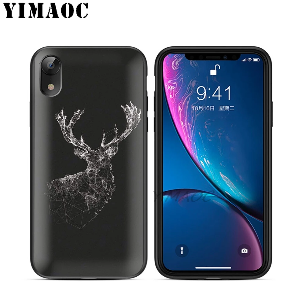 YIMAOC перо искусство цветной мягкий из ТПУ Черный силиконовый чехол для iPhone X или 10 8