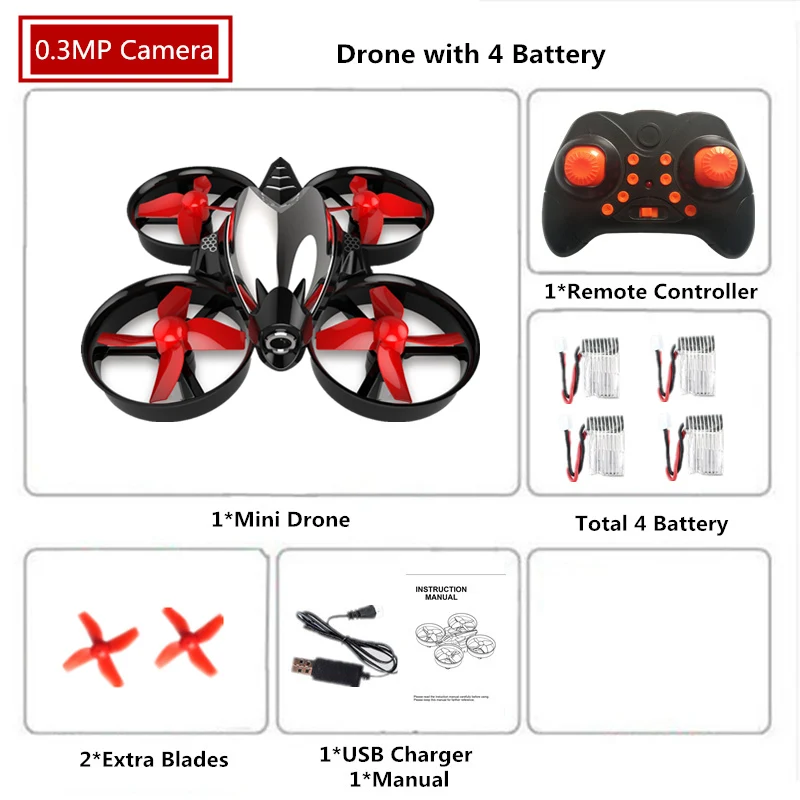 S4 with 0.3MP Camara Мини-Дрон с камерой 0.3MP высота Квадрокоптер с камерой 2,4G RC вертолет 6 оси RC Квадрокоптер игрушки VS H36 E010 - Цвет: S4 with 0.3MP Camara