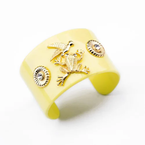 Yellow frog Новинка модные ювелирные изделия массивные смолы открытый шарм браслеты и браслеты с фабрики - Окраска металла: Yellow frog