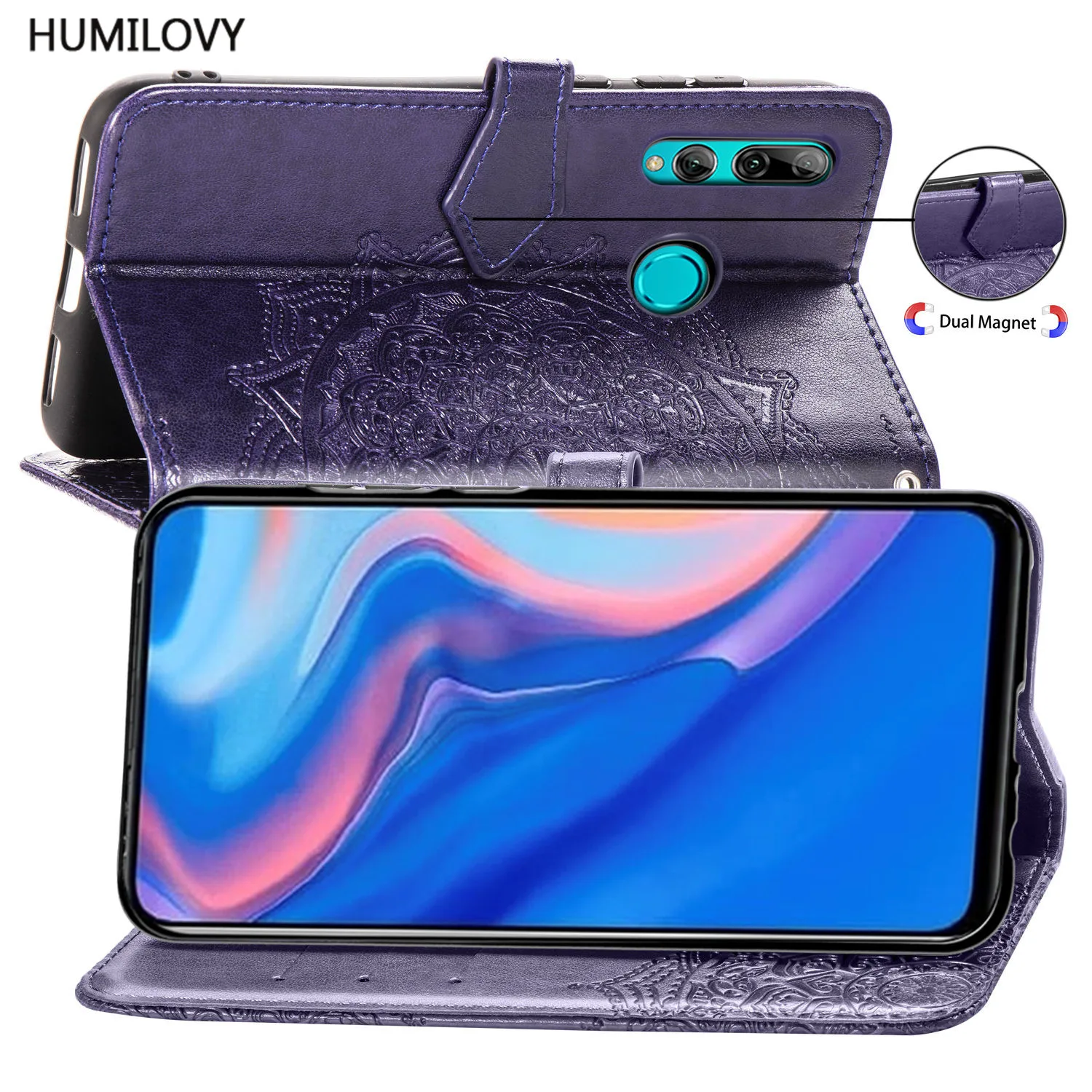 Чехол для Huawei P Smart Z чехол Y9 Prime 2019 Роскошный кожаный бумажник откидной держатель