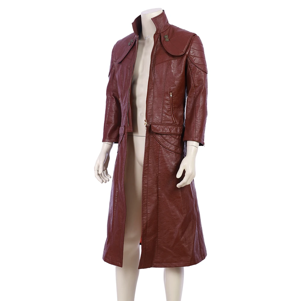 Длинный кожаный костюм для косплея Данте на Хэллоуин DMC высокое качество