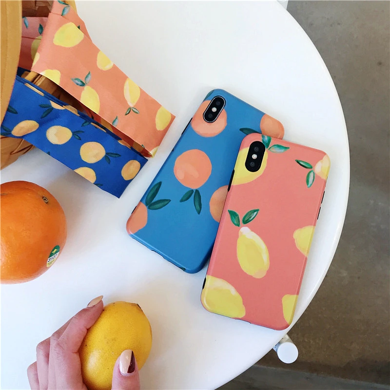 Insta style Xs Max Чехол для мобильного телефона iPhone 8 Plus 7 6s 6 Xr X оранжевый лимон фрукты