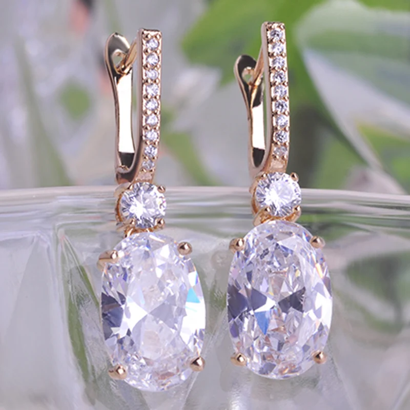 Корея Горный Хрусталь Площадь Серьги Стержня Для Женщин Принцесса Пряжка Уха