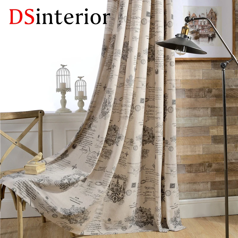 Dsinterior полиэстер хлопок печати занавес для гостиной|cotton print curtains|curtains forcurtains for living