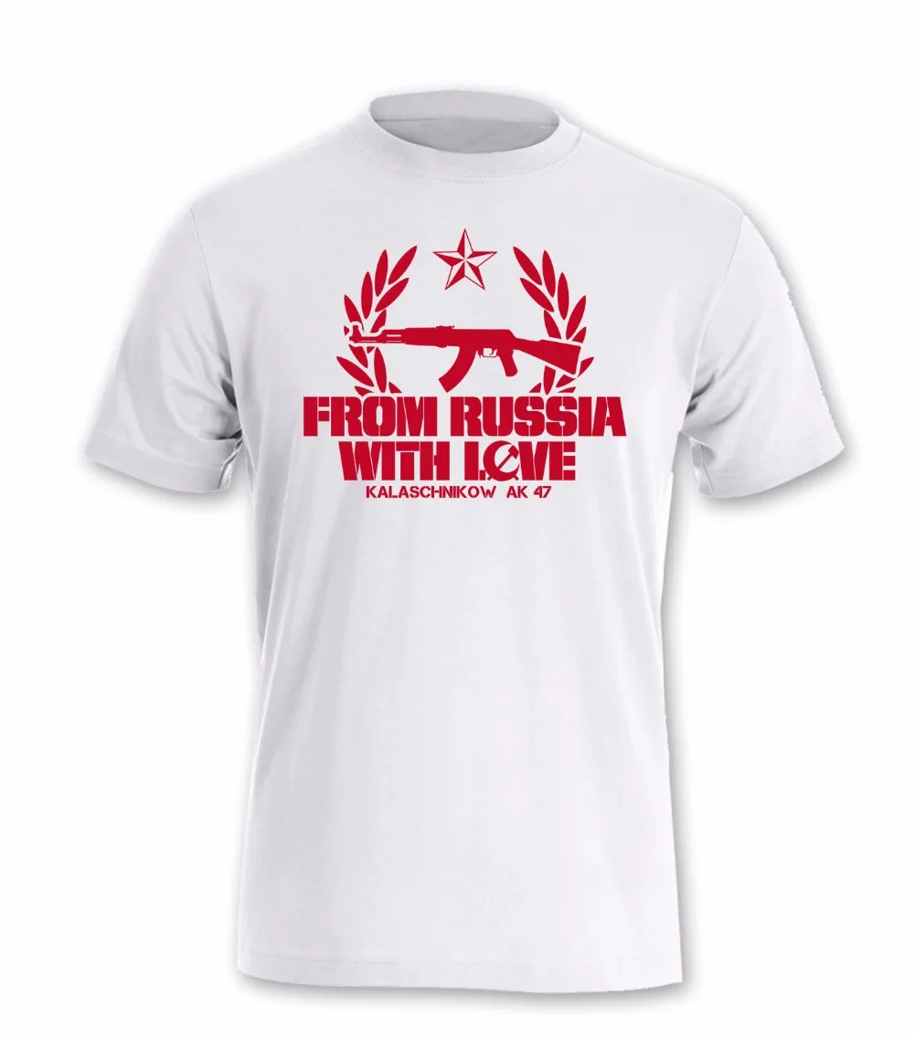 

Summer Short Sleeve Plus Size Sleeve Tops T-Shirt Homme From Russia With Love Top Quality T Shirts Men O Neck