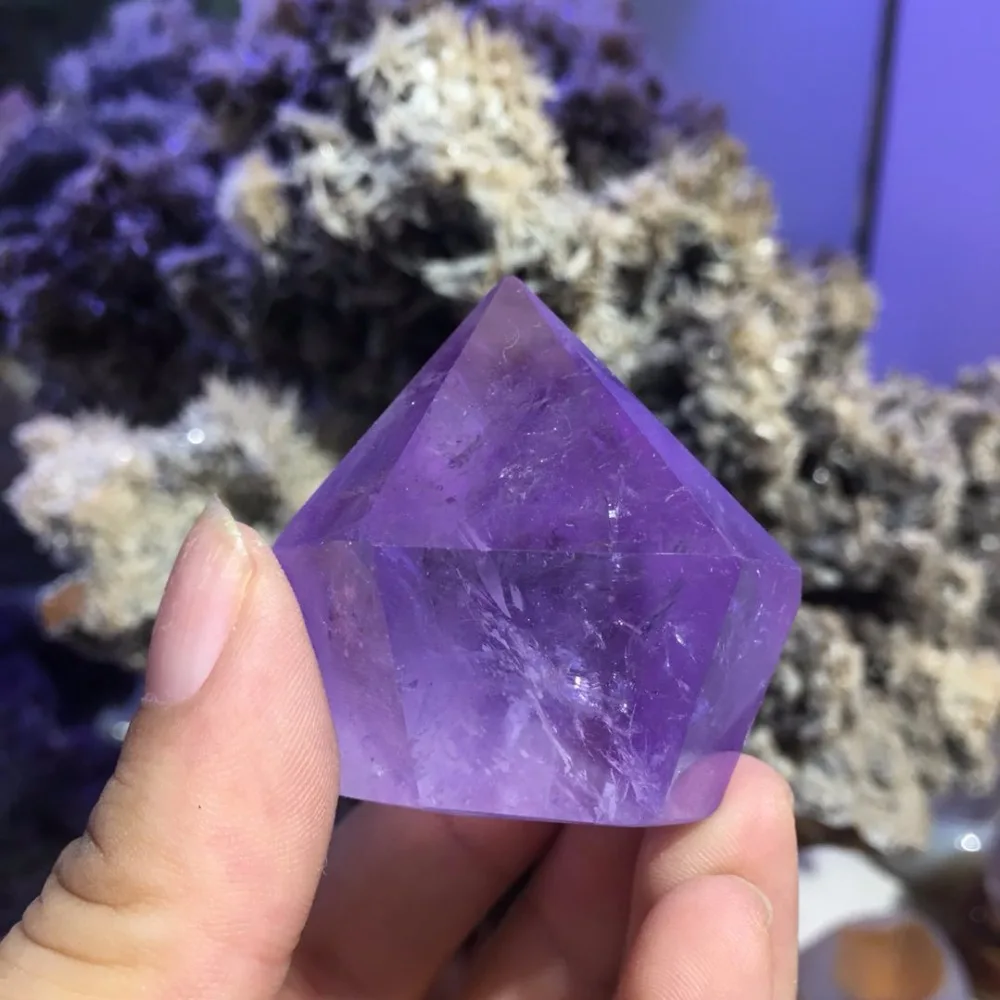 Amazing gemstone natural dark purple amethyst stone quartz crystal wand point healing crystals irregular shape wand as gift