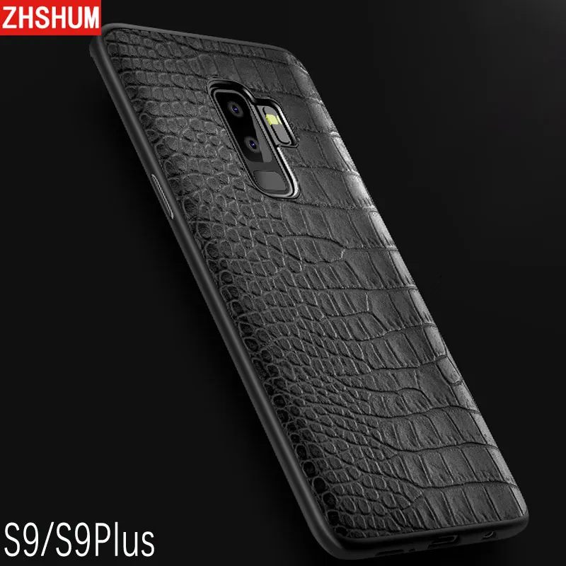 Роскошный чехол из искусственной кожи для Samsung Galaxy S9 Plus S10 с крокодиловым узором