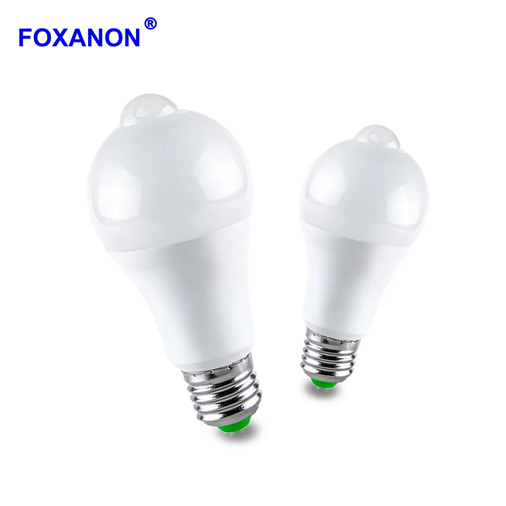Foxanon 4 шт. светодиодный светильник 12 Вт 18 E27 B22 PIR датчик движения лампы Авто