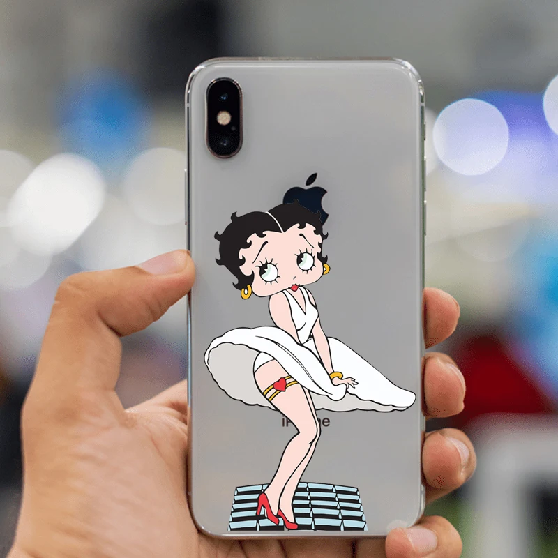 Betty Boop Мягкий ТПУ силиконовый чехол для iPhone XR XS Max 8X7 6 6S Plus 5 5S SE 5C 4 4S | Мобильные