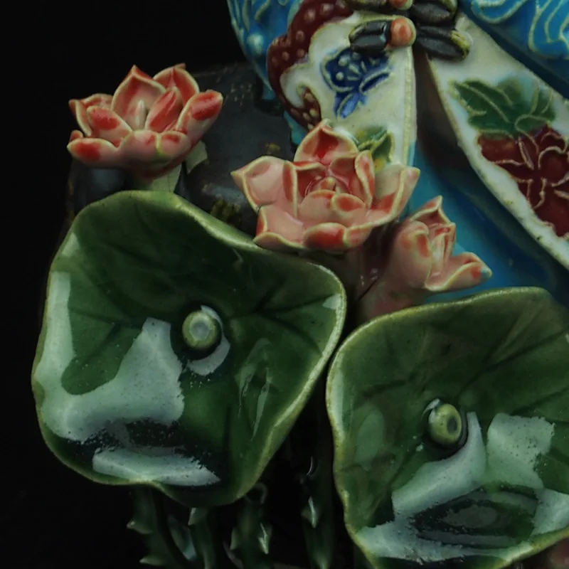 Цветная фаянсовая керамическая фарфоровая статуэтка орнамент украшение дома