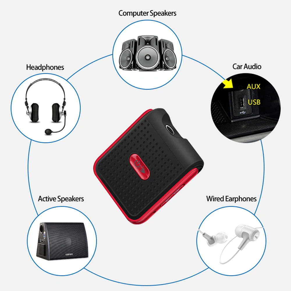 Запатентованный дизайн Портативный беспроводной bluetooth приемник с батареей +